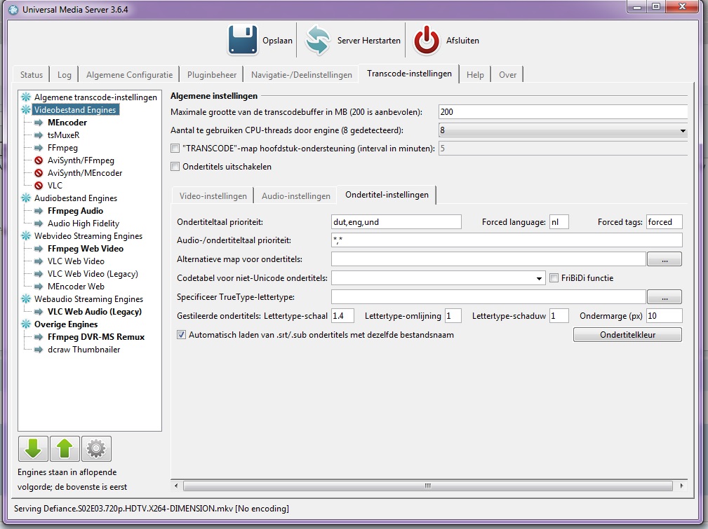 settings screenshot