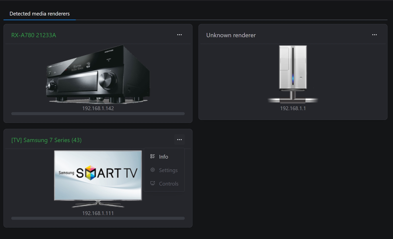 Detected Media Renderers -Why are Settings and Controls disabled.  Same for Yamaha RX-A780.jpg