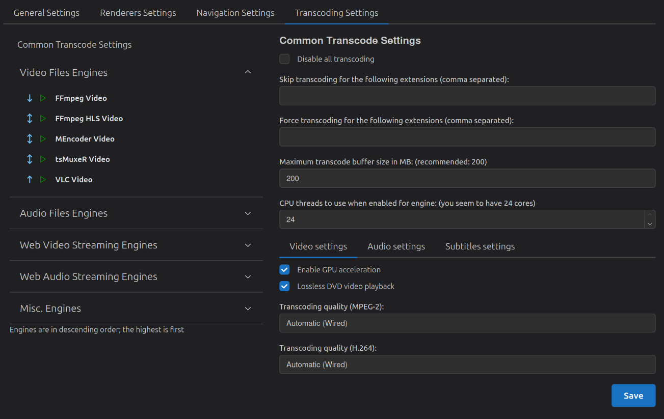 Common settings